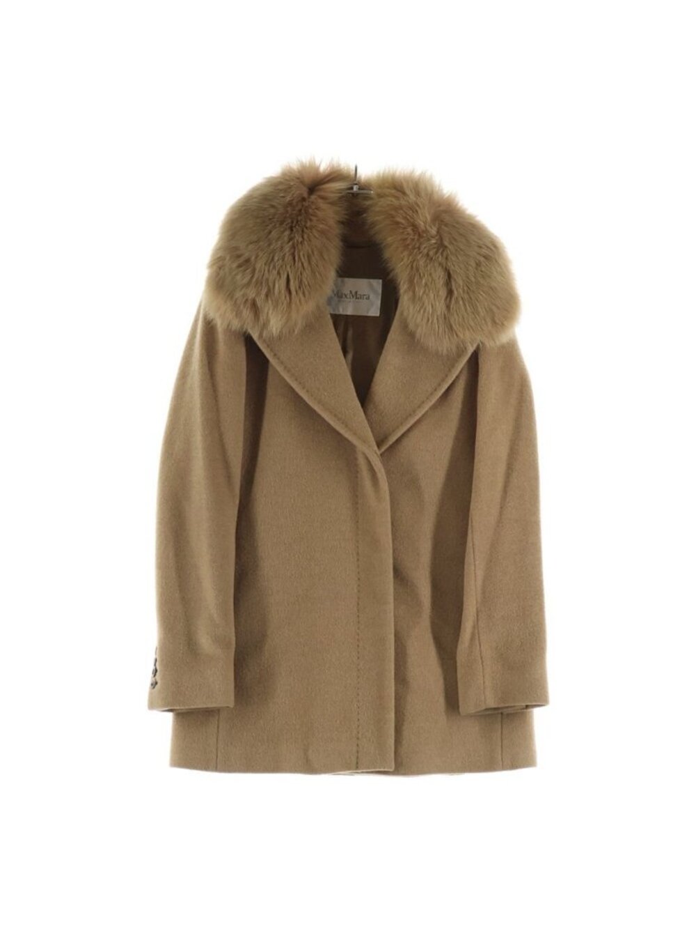 Max Mara Camel Fur Chesterfield Half Coat Hiyo Beige